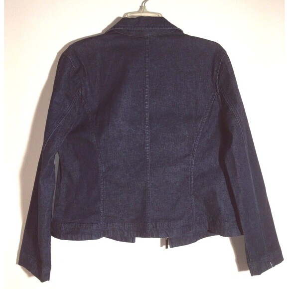 CROSSROADS 14 Stretch Denim Top Zip Up or Lightweight Jacket Very Good Cotton L - Picture 3 of 5